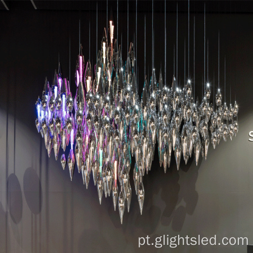 Candelabro de lustre moderno para lobby de hotel de luxo